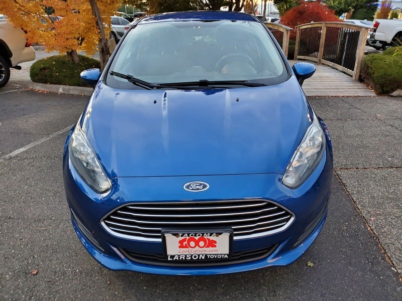 2018 Ford Fiesta, blue hatchback, front view